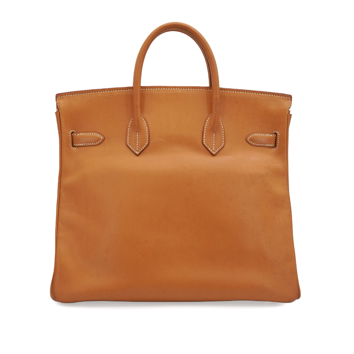 HERMES HAUT A COURROIES 32 NATURAL VEAU BARENIA HAND BAG 1997 SQUARE A GOLD HARDWARE 90346640