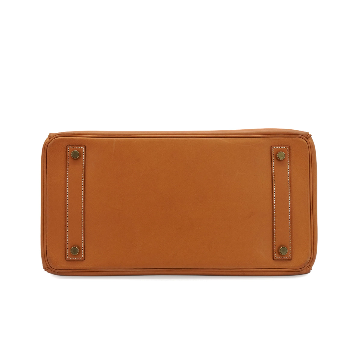 HERMES HAUT A COURROIES 32 NATURAL VEAU BARENIA HAND BAG 1997 SQUARE A GOLD HARDWARE 90346640