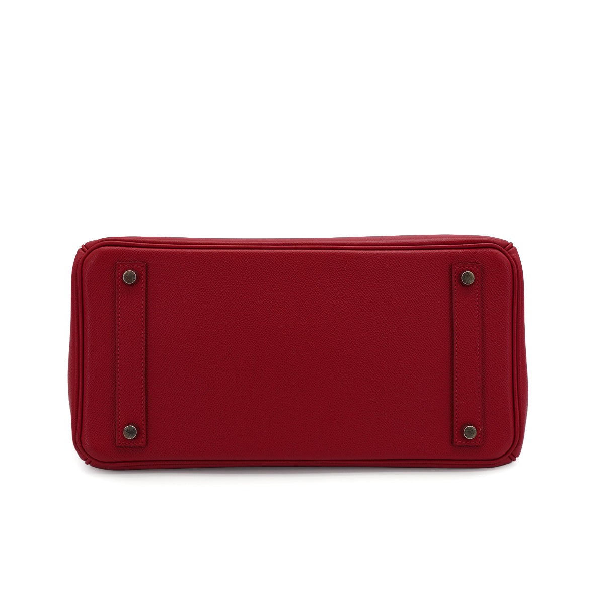 HERMES HAUT A COURROIES 32 ROUGE CASAQUE COUCHEVEL HAND BAG 2000 SQUARE D SILVER HARDWARE 90341716
