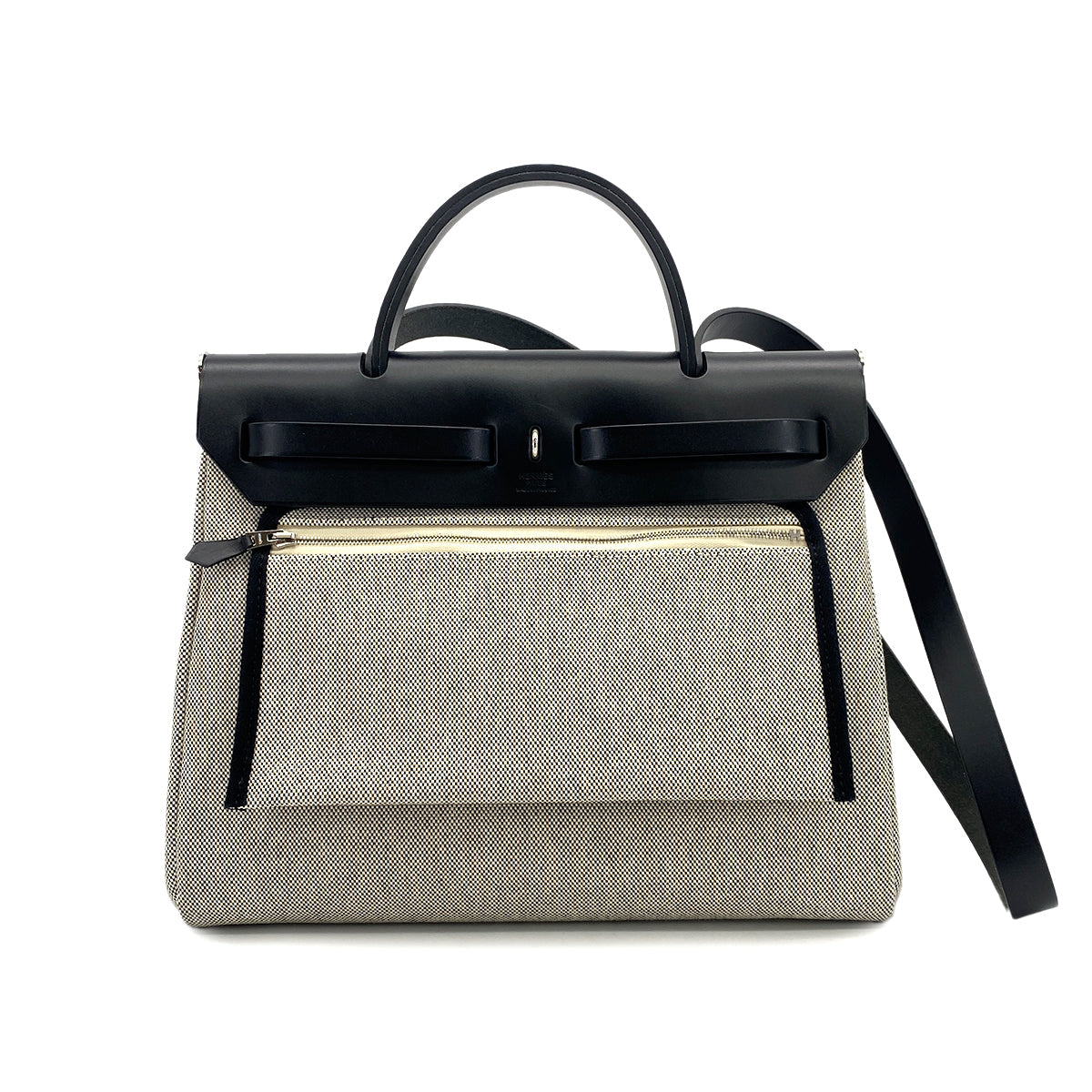HERMES HER BAG ZIP 31 PM PEGASE POP BLUE INDIGO NOIR TOILE H VACHE HUNTER TOTE BAG 2020 Y STAMP 90315615