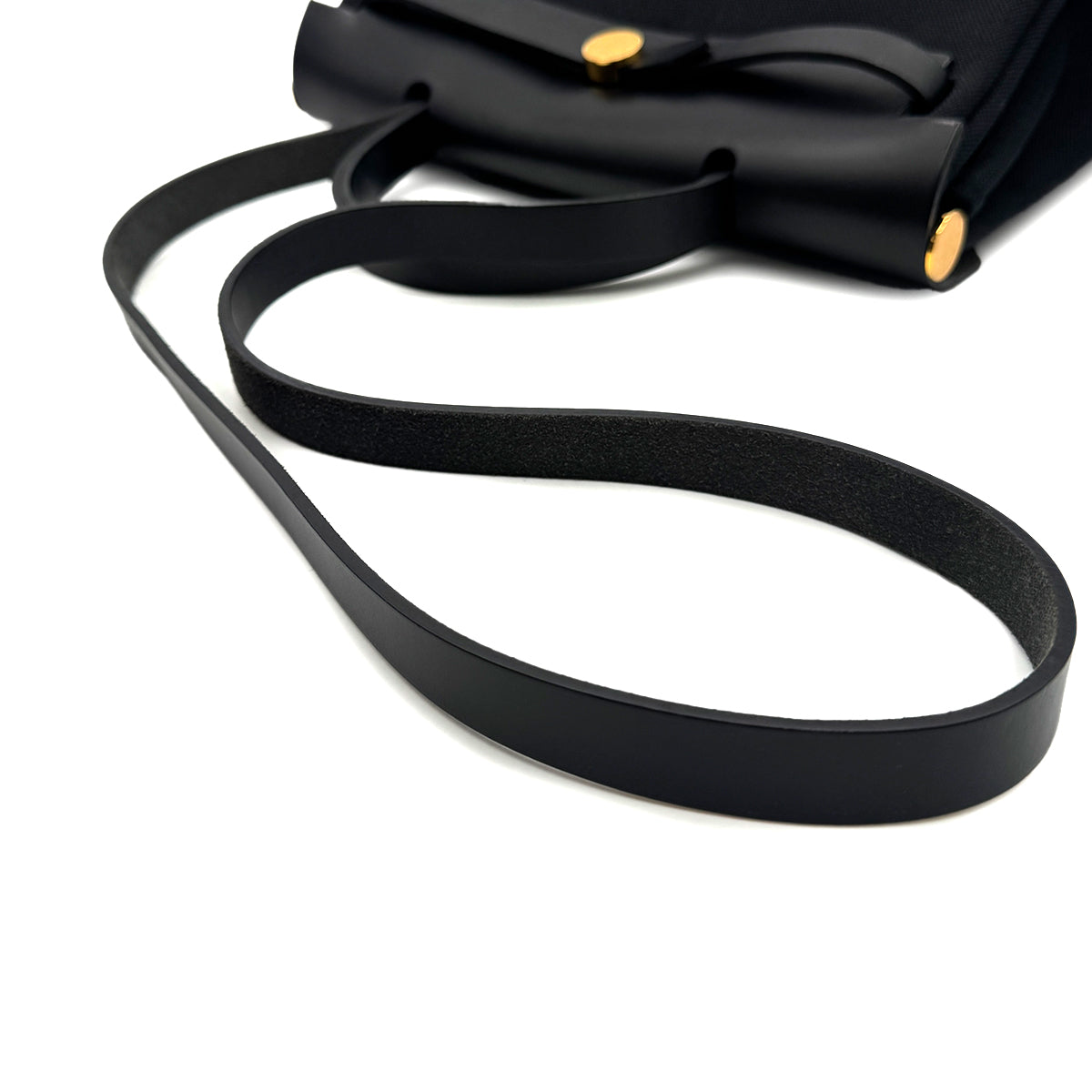 HERMES HER BAG ZIP PM 31 BLACK VACHE HUNTER TOILE MILITAIRE TOTE SHOULDER BAG 2022 U STAMP 90319137