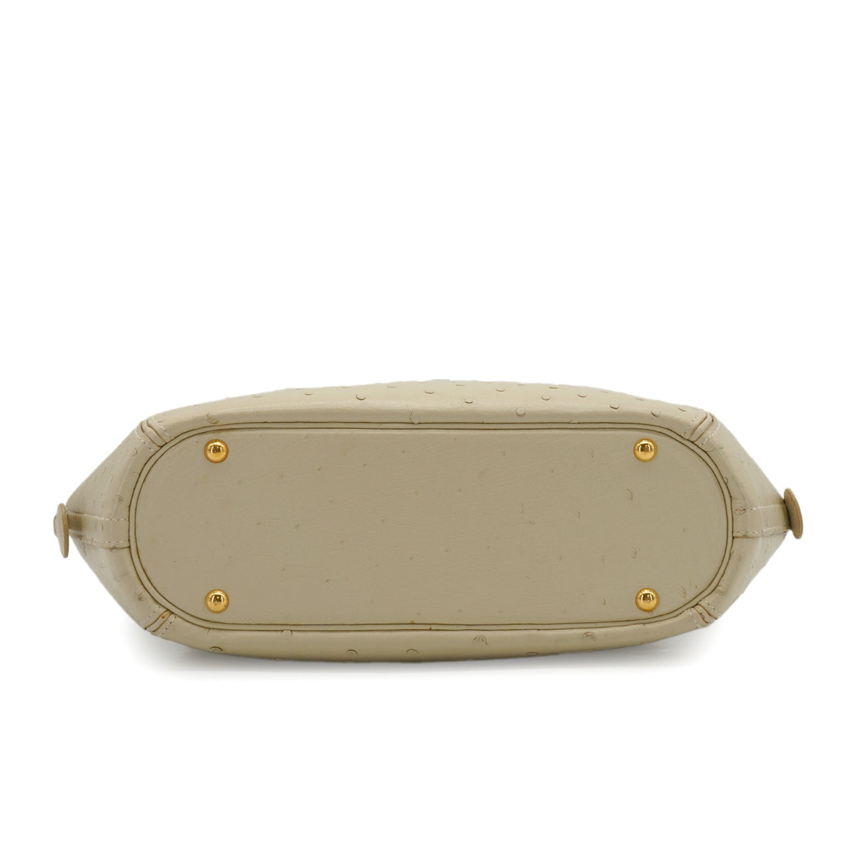 HERMES ILE DE SHIKI BLANCCASSE OSTRICH HAND SHOULDER BAG 1994 CIRCLE X GOLD HARDWARE 90348245