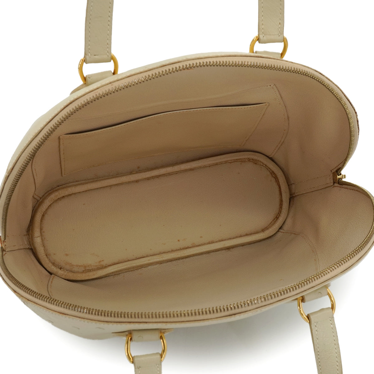HERMES ILE DE SHIKI BLANCCASSE OSTRICH HAND SHOULDER BAG 1994 CIRCLE X GOLD HARDWARE 90348245