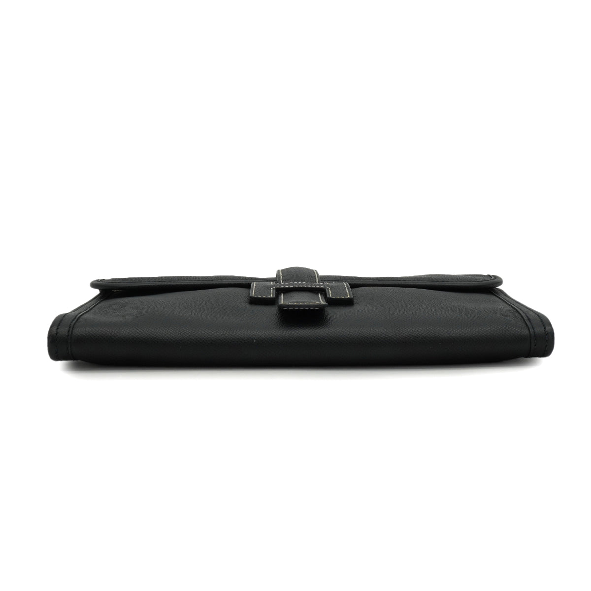 HERMES JIGE PM BLACK EPSOM CLUTCH BAG 2008 SQUARE L 90334494