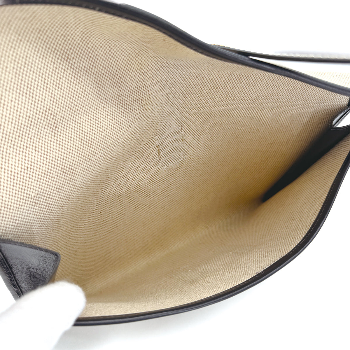 HERMÈS JIGE PM CLUTCH BAG BLUE INDGO BOX CALF TOILE H 1987 CIRCLE Q 90312691