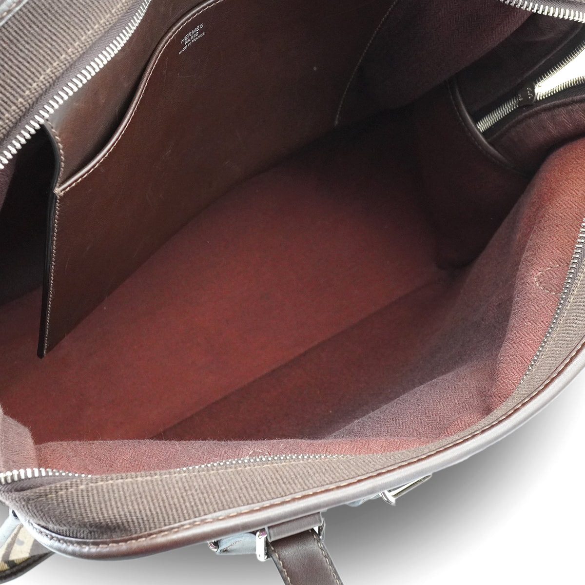 HERMES JUMPING CABAS EBENE TOILE CASAQUE EVERCALF TOTE BAG 2007 SQUARE K PALLADIUM HARDWARE 90346871
