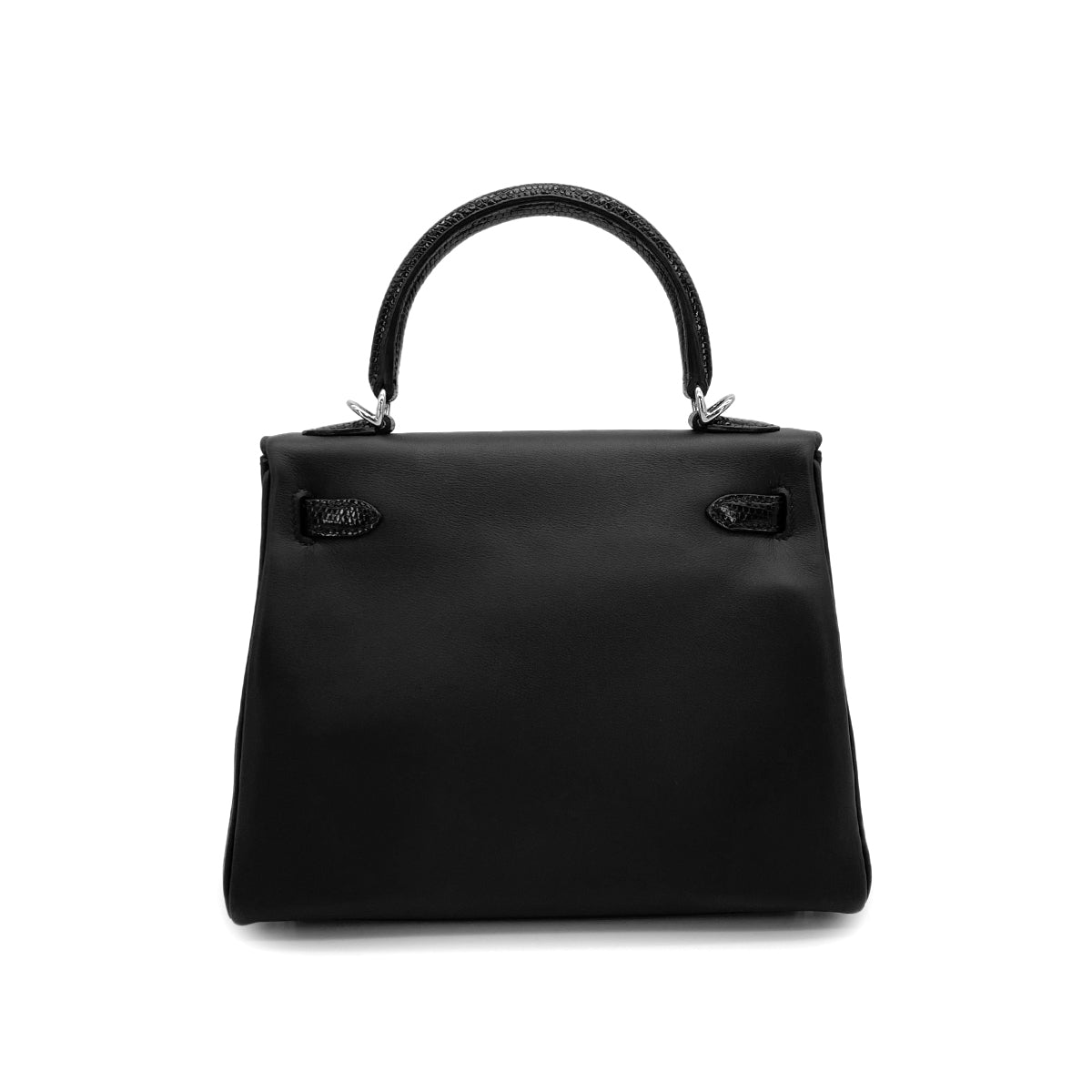 HERMES KELLY 25 TOUCH RETOURNE BLACK SWIFT LIZARD 2023 B STAMP PALLADIUM HARDWARE 90320180