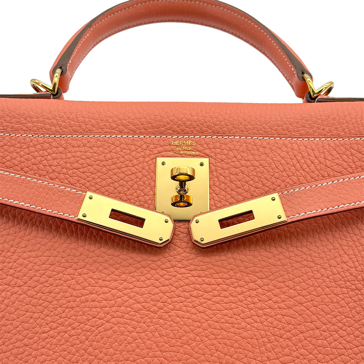 HERMES KELLY 28 RETOURNE FLAMINGO TOGO 2013 SQUARE Q GOLD HARDWARE 90312931