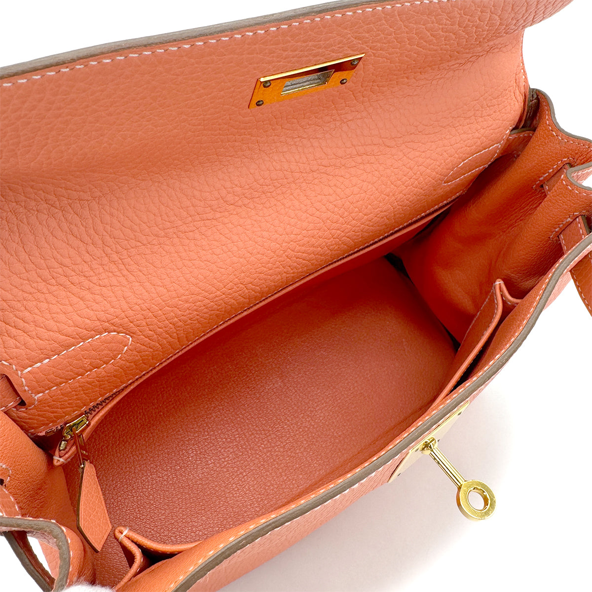 HERMES KELLY 28 RETOURNE FLAMINGO TOGO 2013 SQUARE Q GOLD HARDWARE 90312931