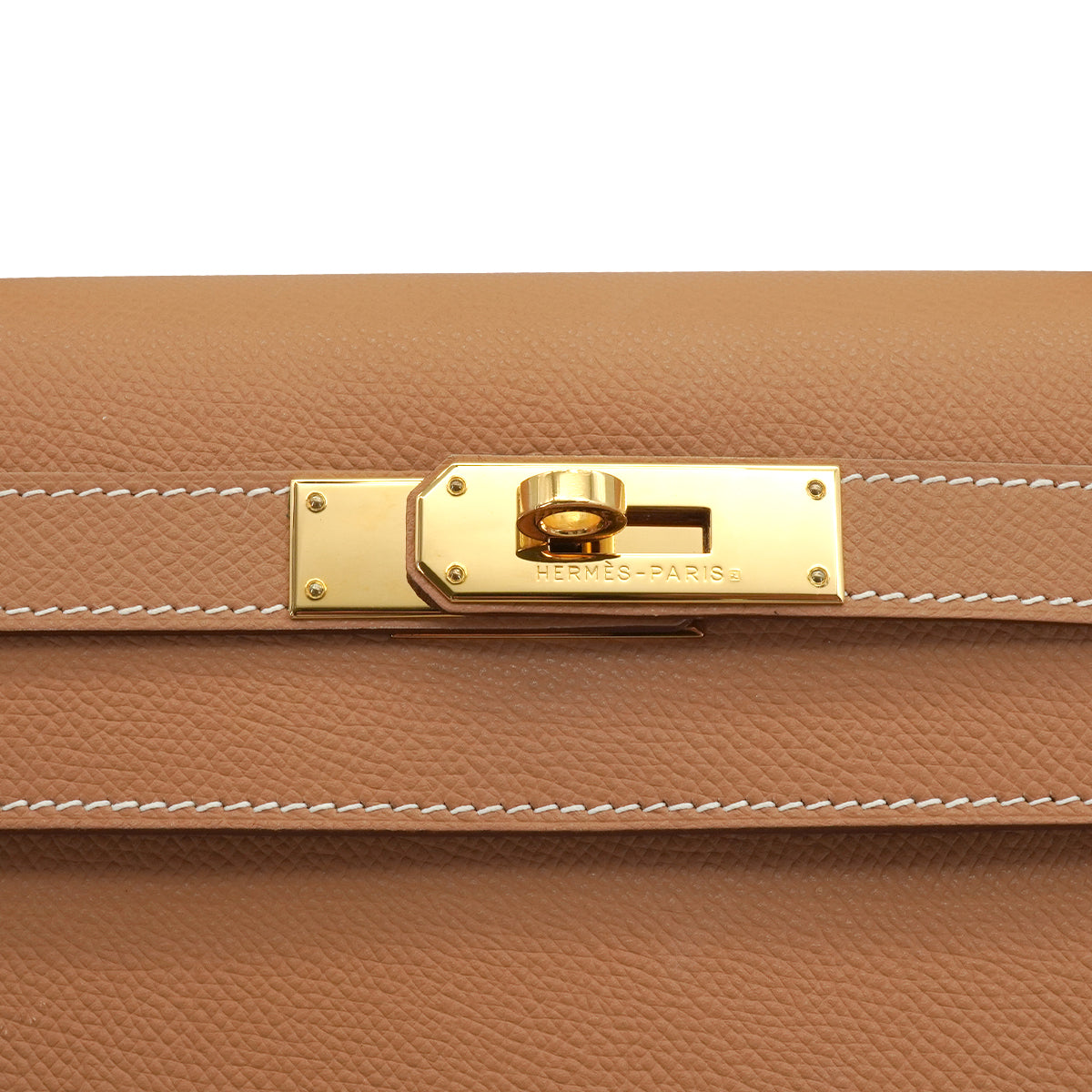 HERMES KELLY 28 SELLIER GOLD VEAU EPSOM HAND SHOULDER BAG 2005 SQUARE I GOLD HARDWARE 90341431