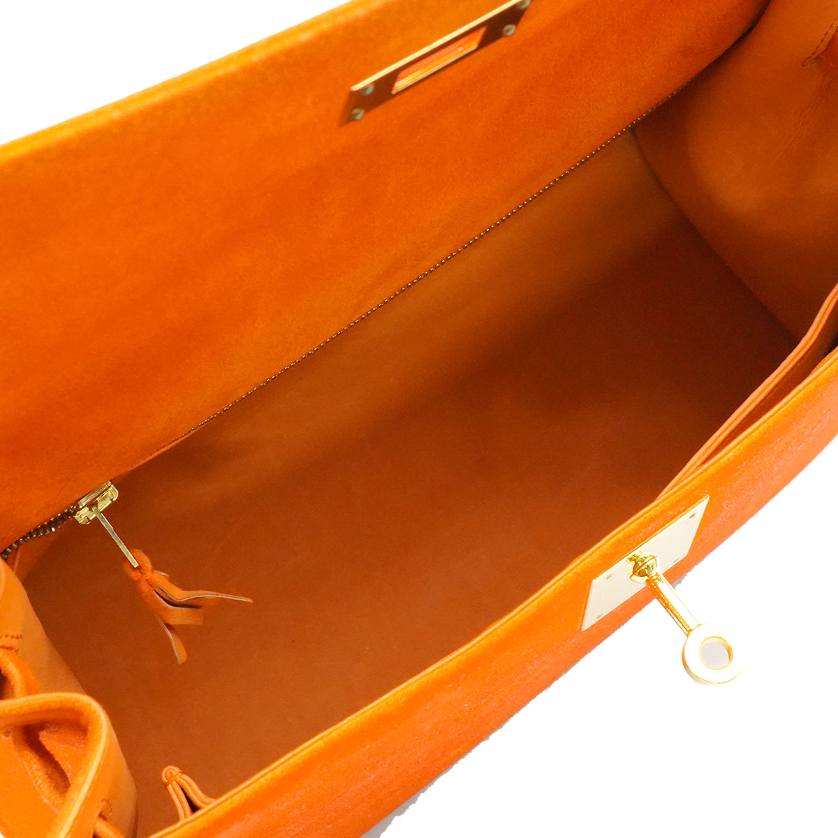 HERMES KELLY 28 SELLIER ORANGE DOBLIS HAND SHOULDER BAG 2006 SQUARE J GOLD HARDWARE 90347756