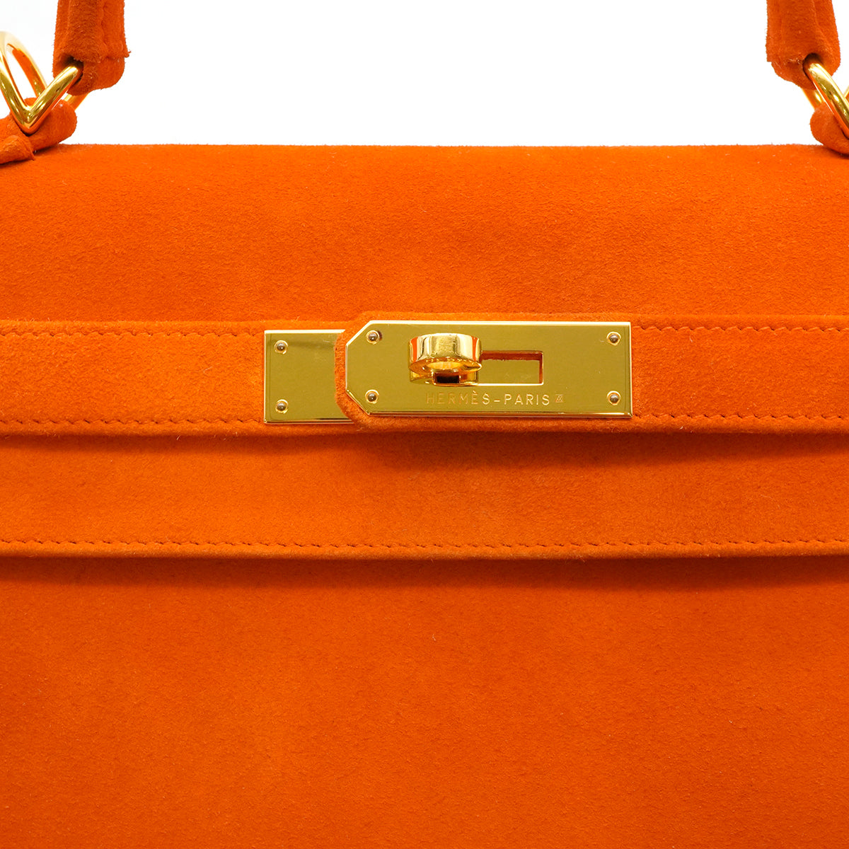 HERMES KELLY 28 SELLIER ORANGE DOBLIS HAND SHOULDER BAG 2006 SQUARE J GOLD HARDWARE 90347756