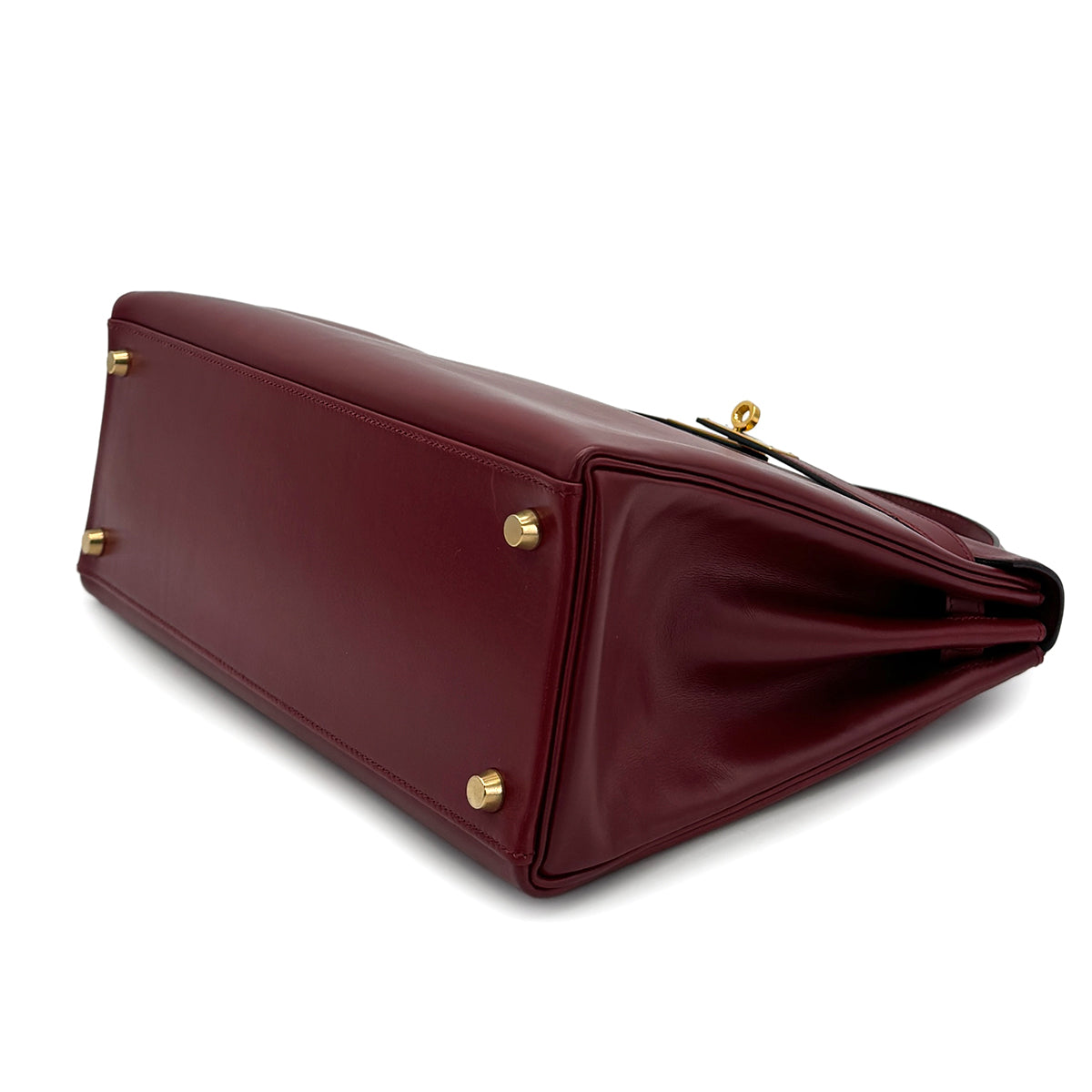 HERMES KELLY 32 RETORNE ROUGE H BOXCALF HAND BAG 1994 CIRCLE X GOLD HARDWARE 90321756