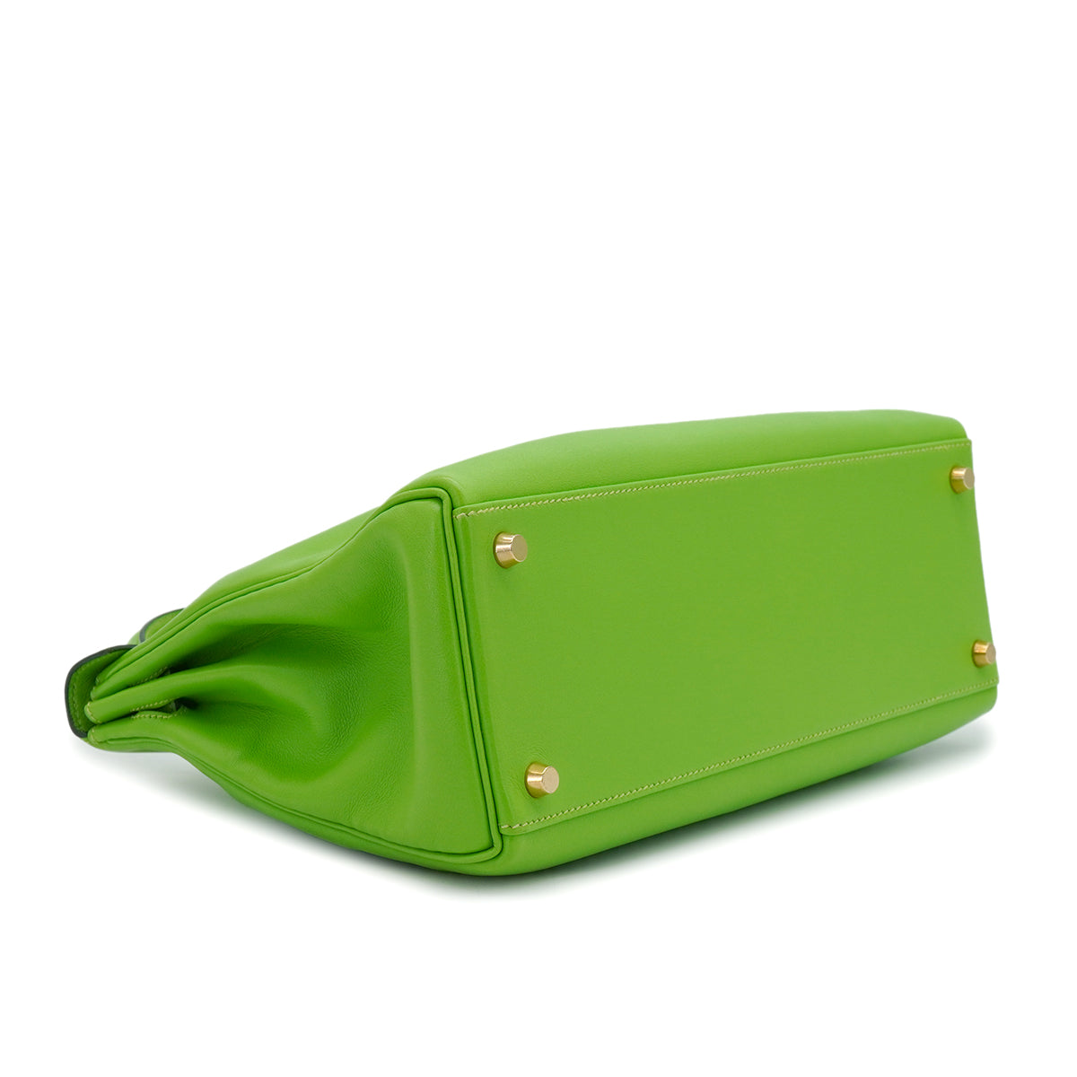 HERMES KELLY 32 RETOURNE APPLE GREEN VEAU GULLIVER HAND SHOULDER BAG 1998 SQUARE B  GOLD HARDWARE 90347153