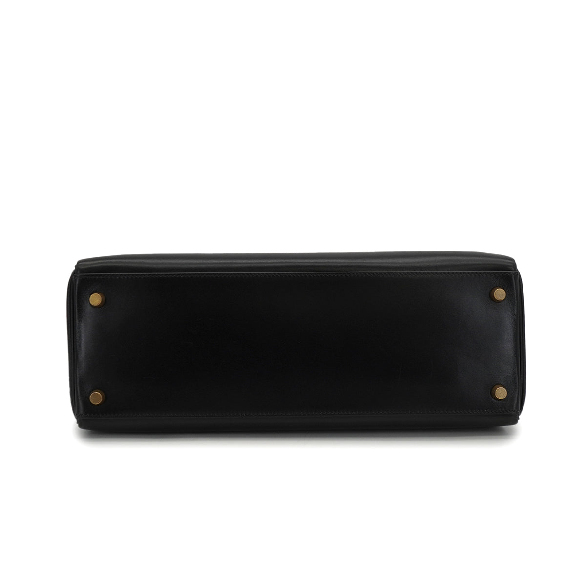 HERMES KELLY 32 RETOURNE BLACK BOX CALF HAND SHOULDER BAG 2001 SQUARE E GOLD HARDWARE 90339637