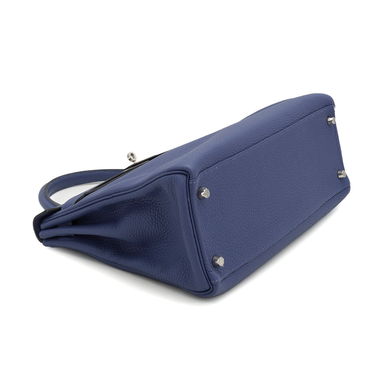 HERMES KELLY 32 RETOURNE BLUE BRIGHTON TAURILLON CLEMENCE HAND SHOULDER BAG 2018 C STAMP PALLADIUM HARDWARE 90331408