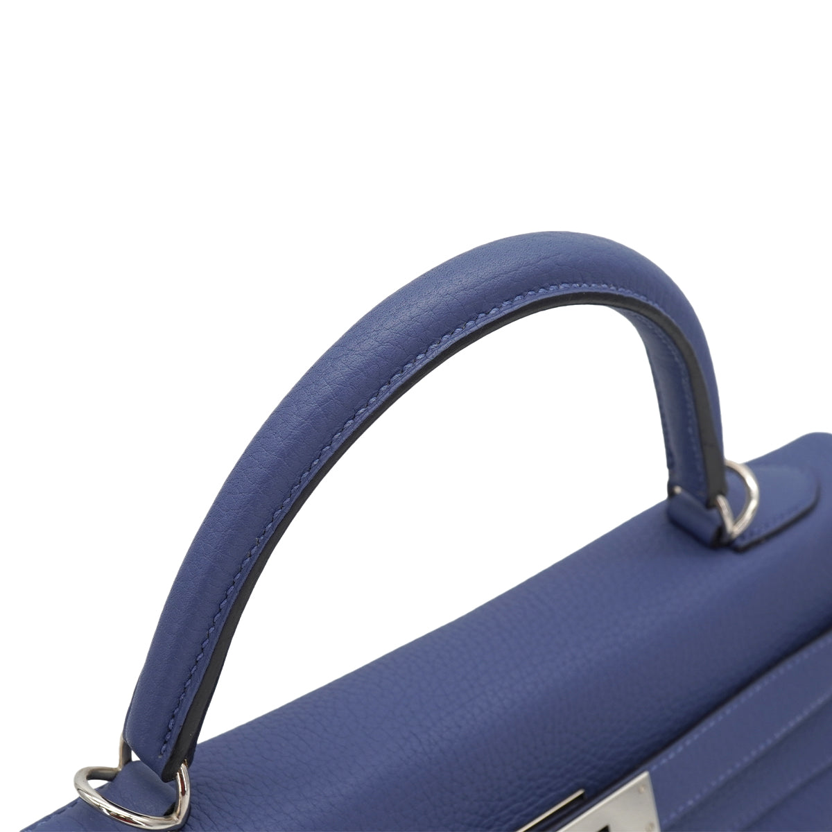 HERMES KELLY 32 RETOURNE BLUE BRIGHTON TAURILLON CLEMENCE HAND SHOULDER BAG 2018 C STAMP PALLADIUM HARDWARE 90331408