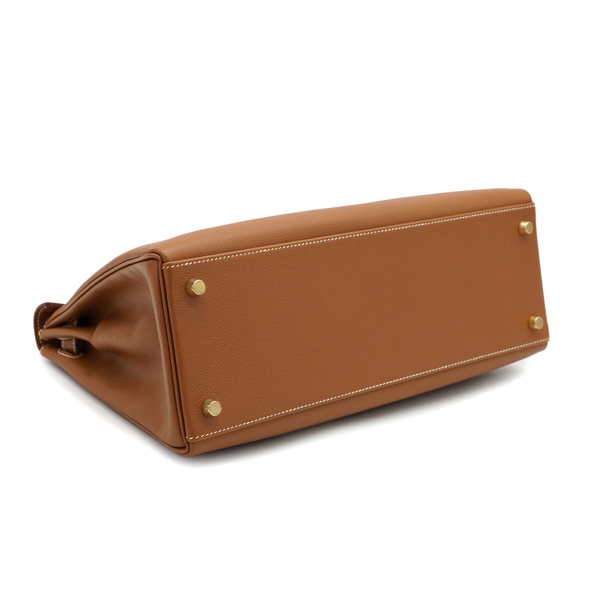 HERMES KELLY 32 RETOURNE GOLD COURCHEVEL HAND SHOULDER BAG 2000 SQUARE D GOLD HARDWARE 90331848