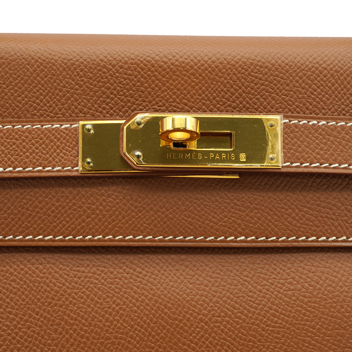 HERMES KELLY 32 RETOURNE GOLD COURCHEVEL HAND SHOULDER BAG 2000 SQUARE D GOLD HARDWARE 90331848