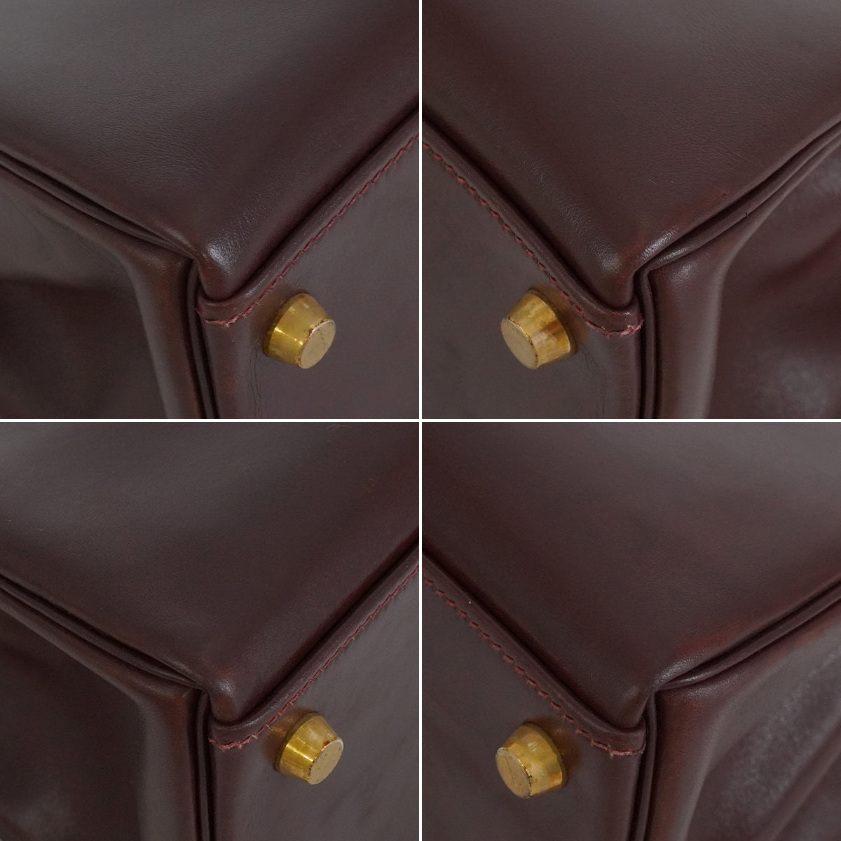HERMES KELLY 32 RETOURNE  MARRON FONCE BOX CALF HAND SHOULDER BAG 2001 SQUARE E GOLD HARDWARE 90345991