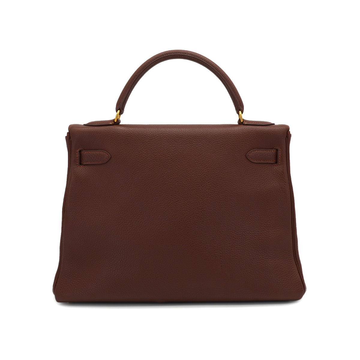 HERMES KELLY 32 RETOURNE MARRON FONCE TOGO HAND SHOULDER BAG 2000 SQUARE D GOLD HARDWARE 90331851