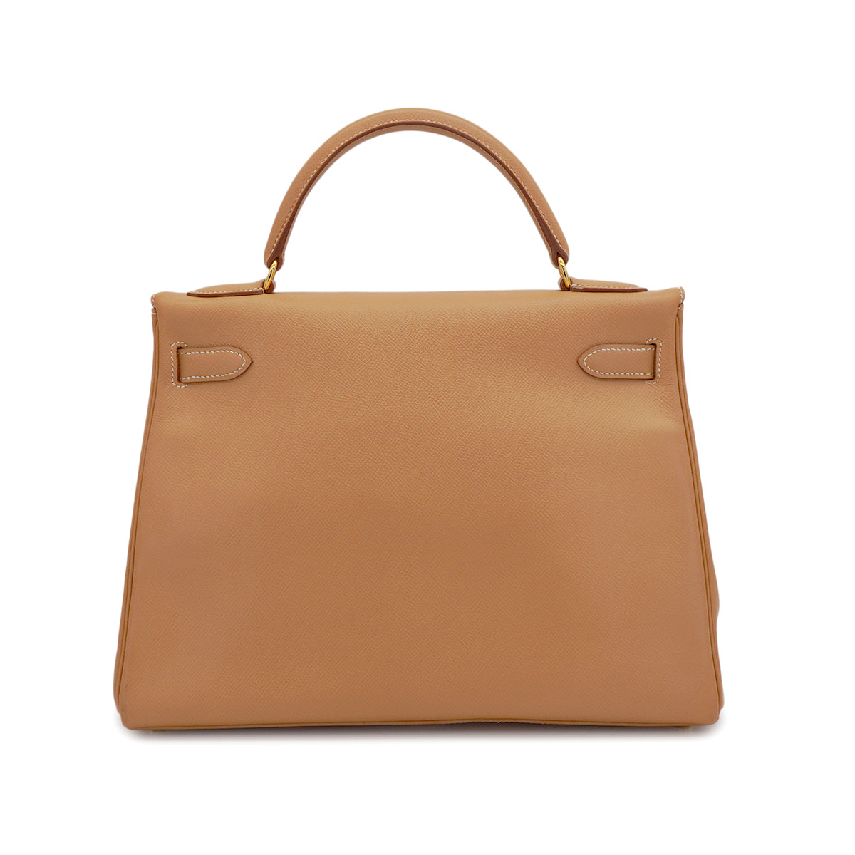 HERMES KELLY 32 RETOURNE NATUREL COUCHEVEL HAND SHOULDER BAG 1998 SQUARE B GOLD HARDWARE 90347152