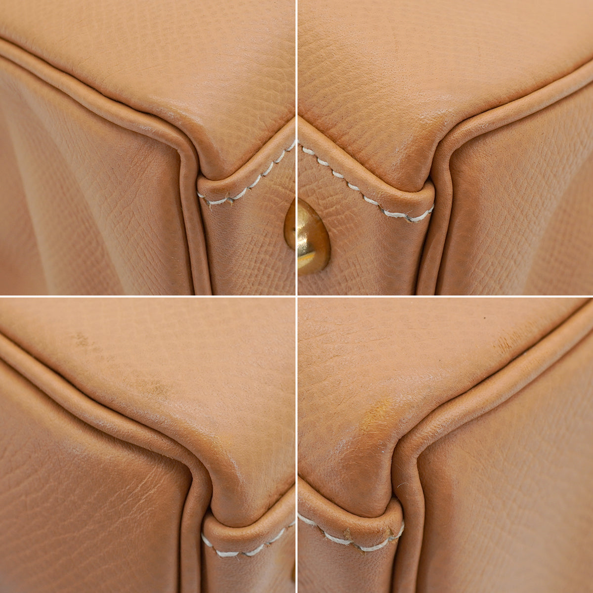HERMES KELLY 32 RETOURNE NATUREL COUCHEVEL HAND SHOULDER BAG 1998 SQUARE B GOLD HARDWARE 90347152
