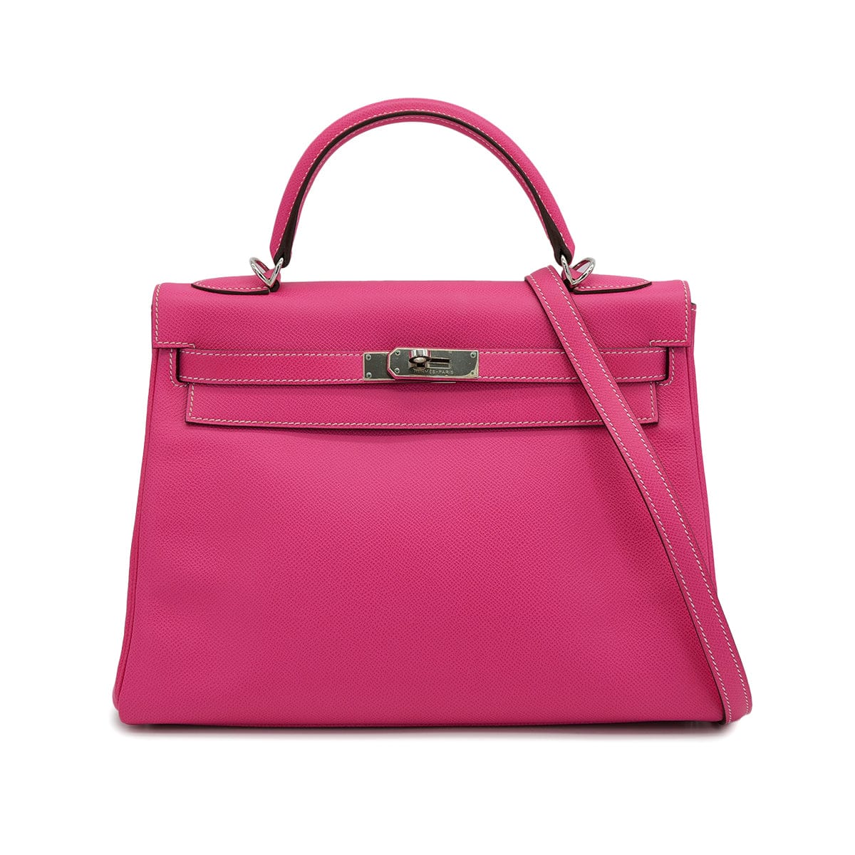 HERMES CANDY KELLY 32 RETOURNE ROSE TYRIEN RUBIS VEAU EPSOM HAND SHOULDER BAG 2011 SQUARE O PALLADIUM HARDWARE 90319698
