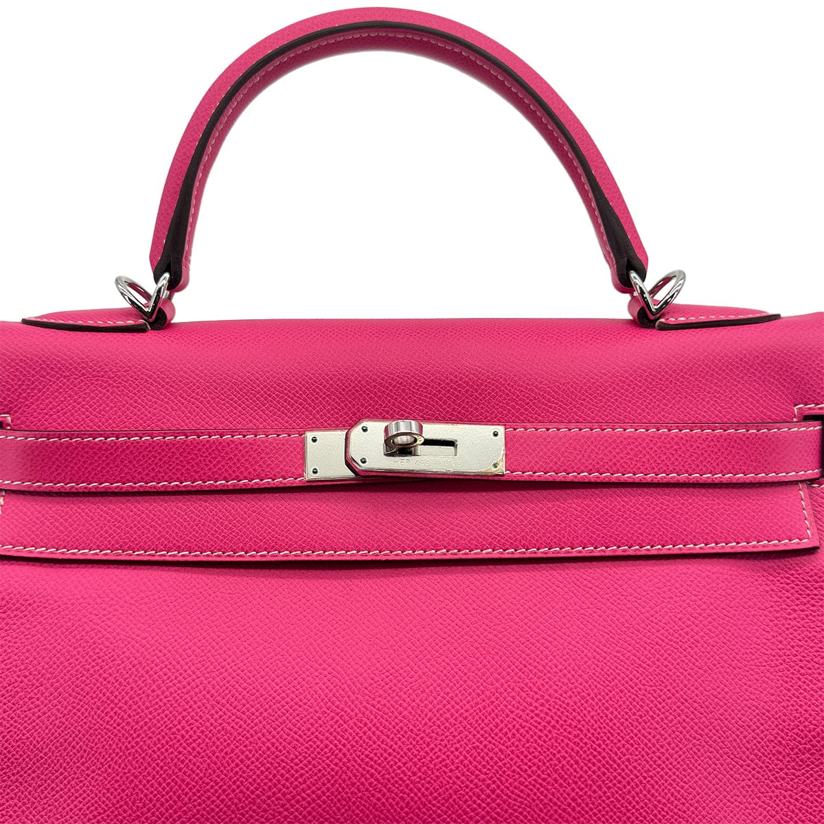 HERMES CANDY KELLY 32 RETOURNE ROSE TYRIEN RUBIS VEAU EPSOM HAND SHOULDER BAG 2011 SQUARE O PALLADIUM HARDWARE 90319698