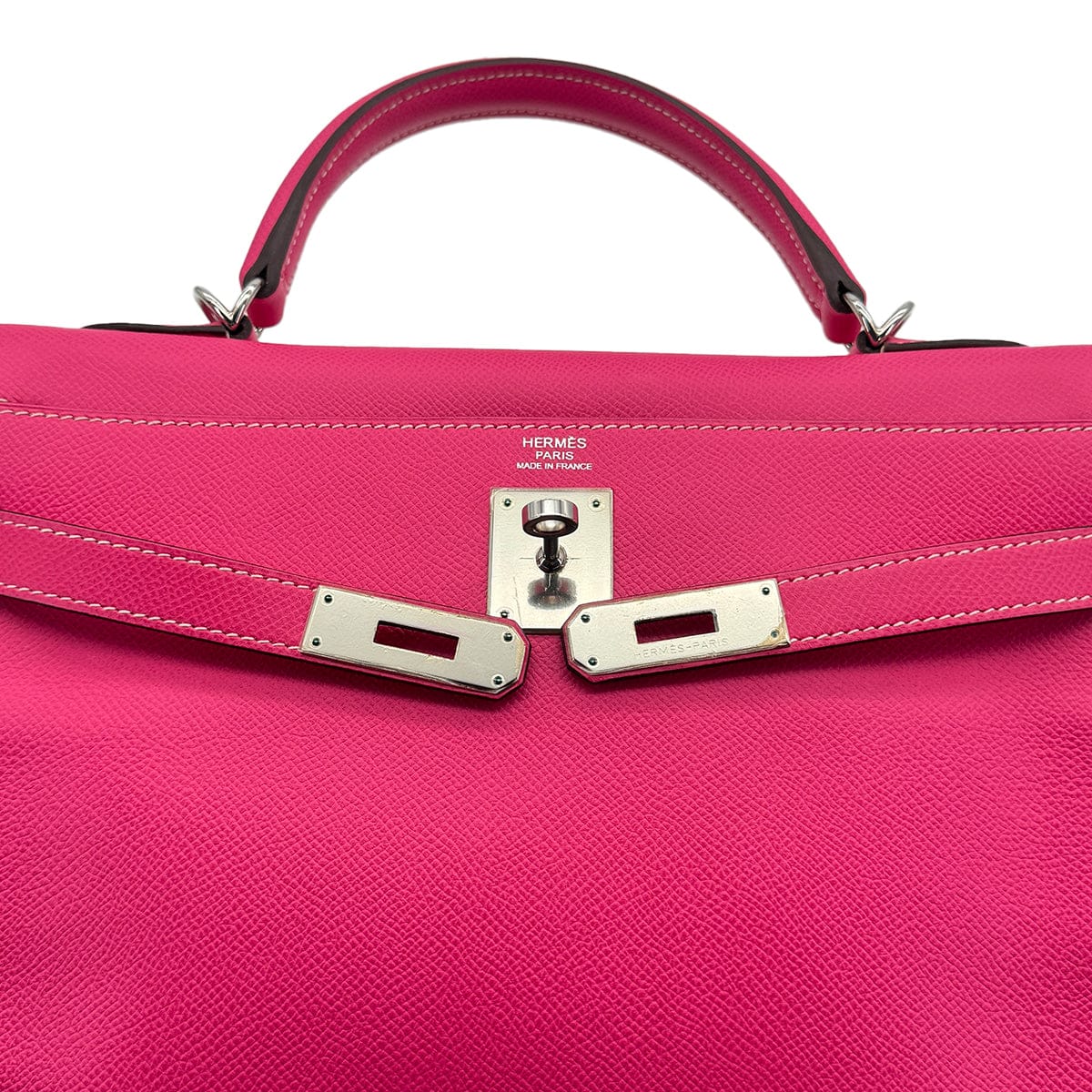 HERMES CANDY KELLY 32 RETOURNE ROSE TYRIEN RUBIS VEAU EPSOM HAND SHOULDER BAG 2011 SQUARE O PALLADIUM HARDWARE 90319698