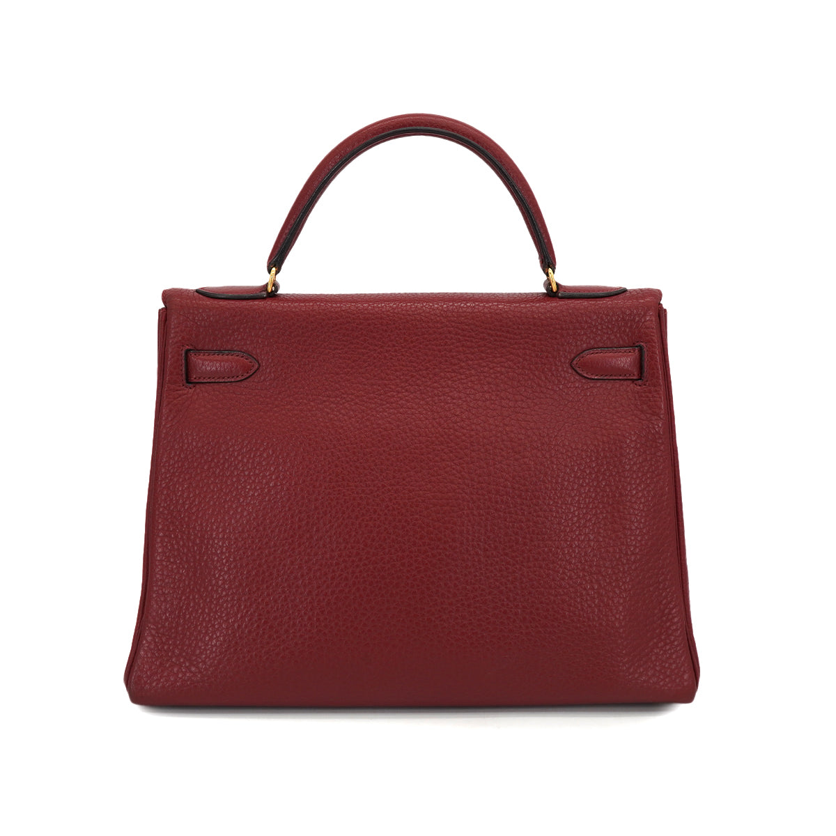 HERMES KELLY 32 RETOURNE ROUGE H TAURILLON CLEMENCE HAND SHOULDER BAG 1982 CIRCLE L GOLD HARDWARE 90331959