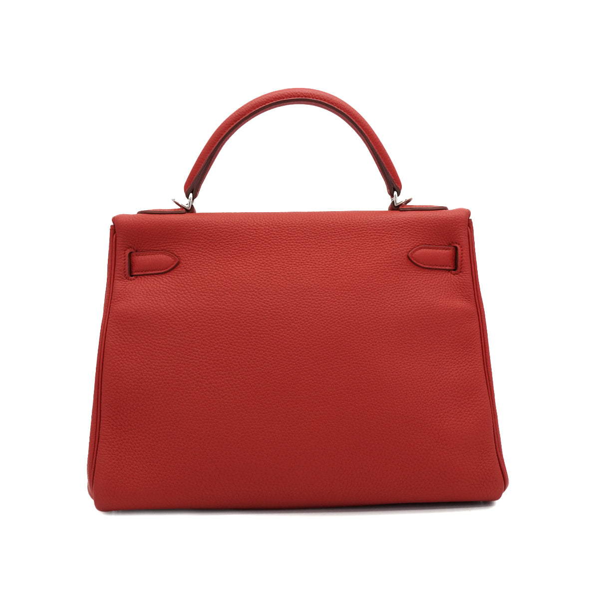 HERMES KELLY 32 RETOURNE ROUGE GARANCE TOGO HAND SHOULDER BAG 2013 SQUARE Q PALLADIUM HARDWARE 90335579