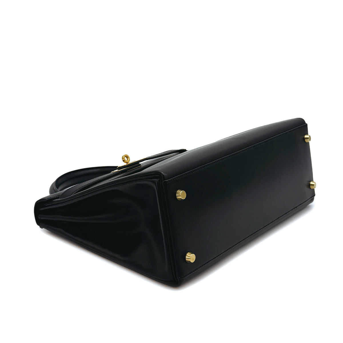 HERMES KELLY 32 RETORNE BLACK BOXCALF HAND SHOULDER BAG 1996 CIRCLE Z GOLD HARDWARE 90315617