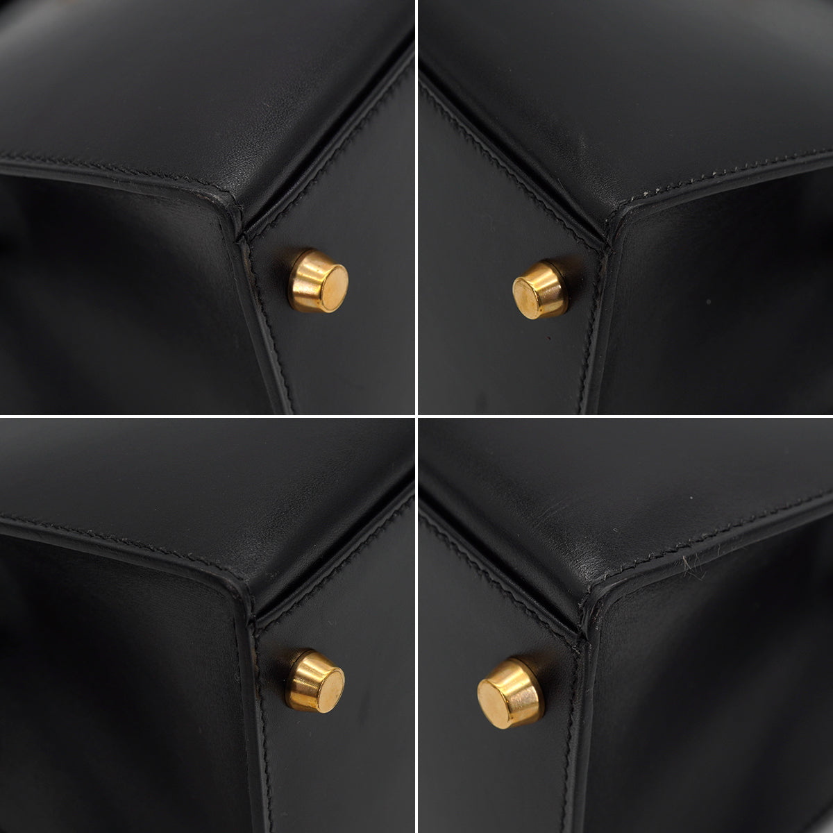 HERMES KELLY 32 SELLIER BLACK BOX CALF HAND SHOULDER BAG 1996 CIRCLE Z GOLD HARDWARE 90333264