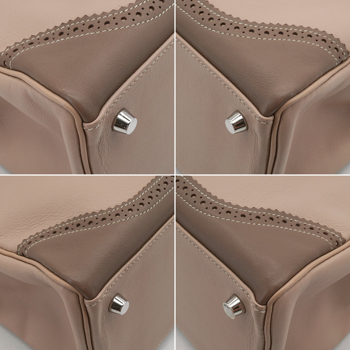 HERMES KELLY 35 GHILLIES RETOURNE ARGILE ETOUPE VEAU SWIFT HAND SHOULDER BAG 2012 SQUARE P STAMP PALLADIUM HARDWARE 90344353