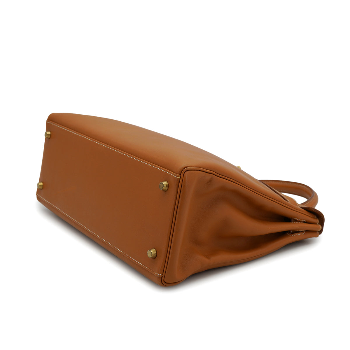 HERMES KELLY 35 RETOURNE GOLD VEAU GULLIVER HAND SHOULDER BAG 1997 SQUARE A GOLD HARDWARE 90328470