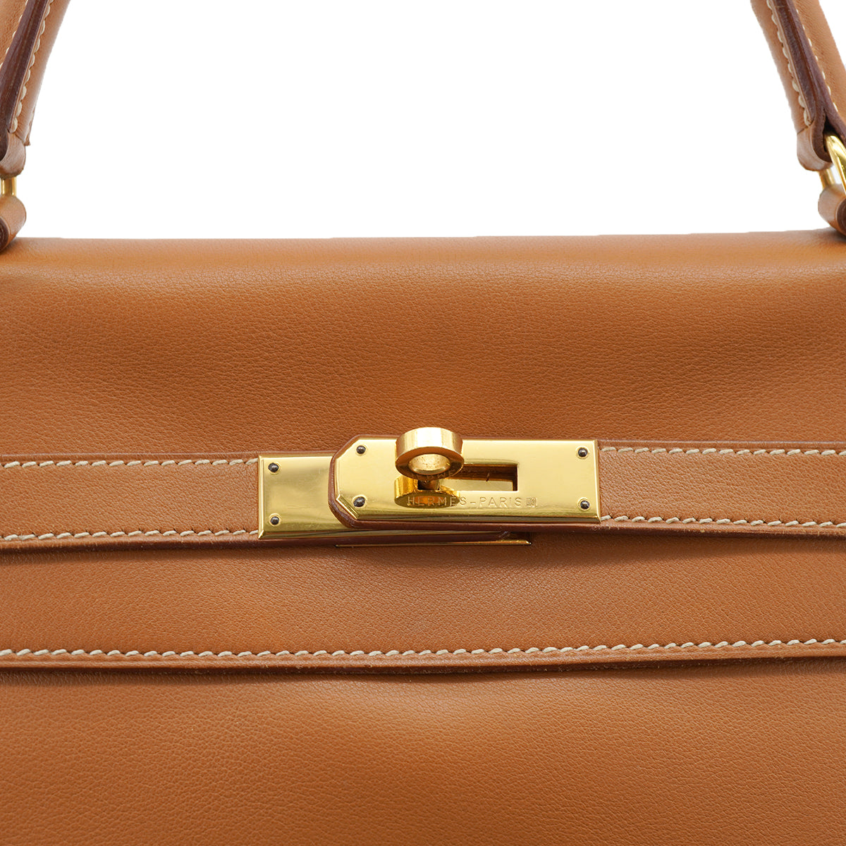 HERMES KELLY 35 RETOURNE GOLD VEAU GULLIVER HAND SHOULDER BAG 1997 SQUARE A GOLD HARDWARE 90328470