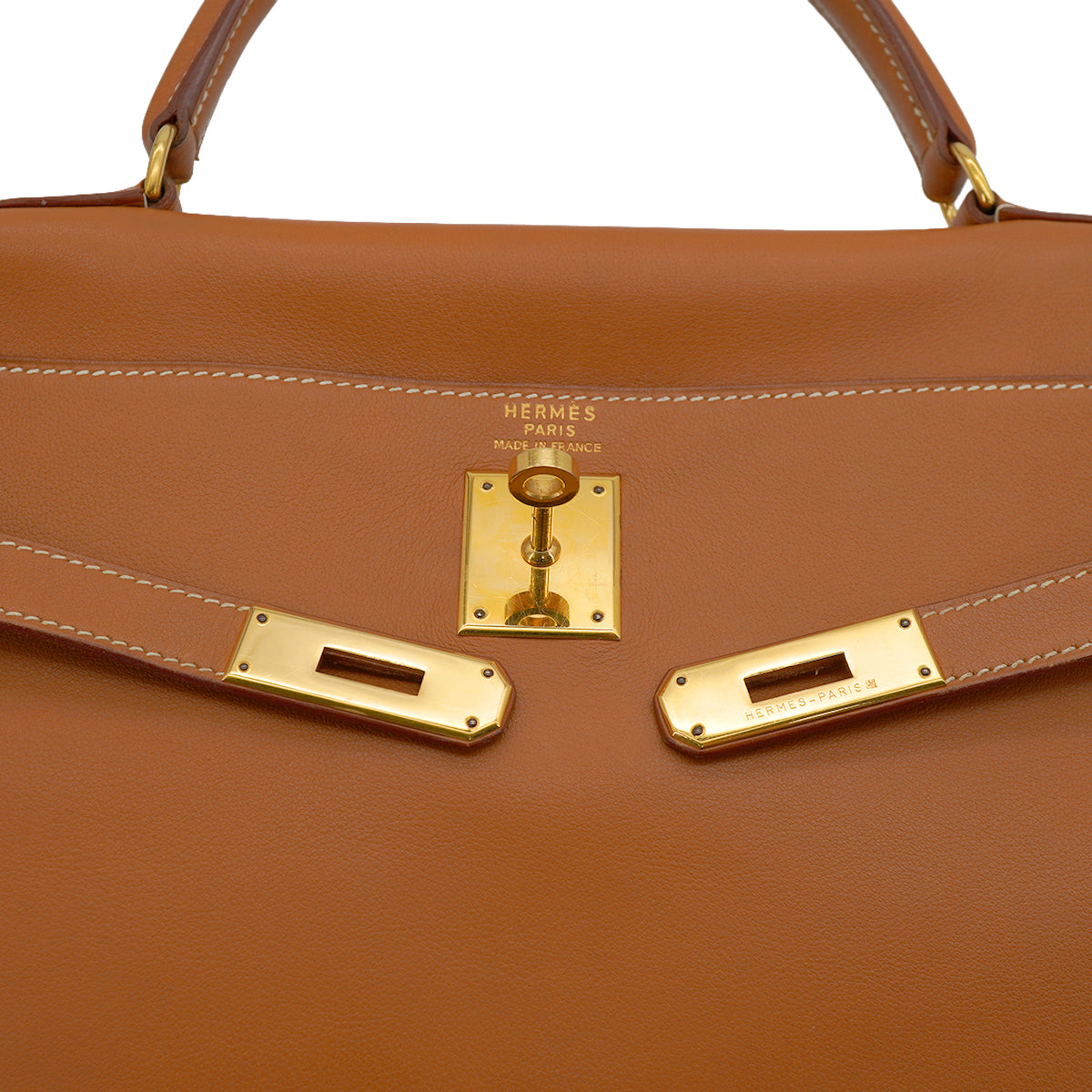 HERMES KELLY 35 RETOURNE GOLD VEAU GULLIVER HAND SHOULDER BAG 1997 SQUARE A GOLD HARDWARE 90328470