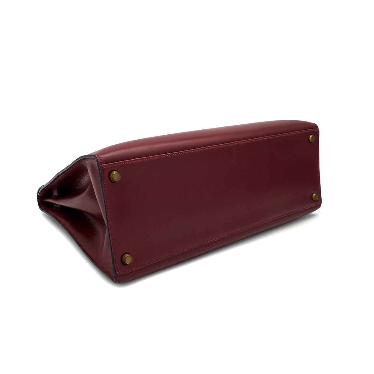 HERMES KELLY 35 SELLIER ROUGE H BOXCALF HAND BAG 1978 CIRCLE H GOLD HARDWARE 90320992