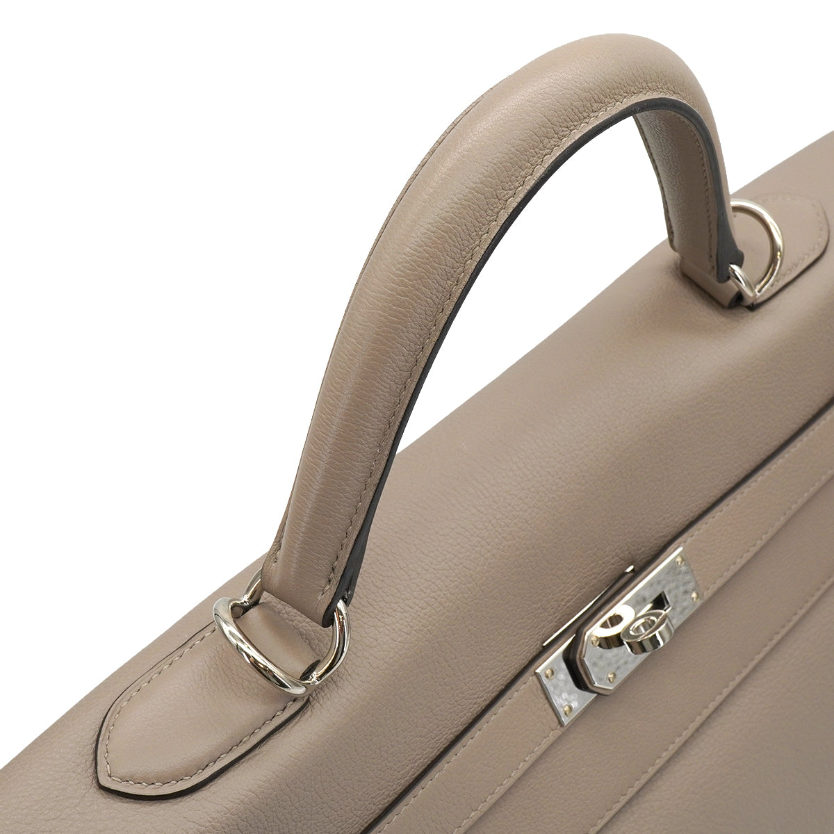 HERMES KELLY 50 RELAX VOYAGE RETOURNE GRIS ASPHALTE TAURILLON NOVILLO HAND SHOULDER BAG 2021 Z STAMP PALLADIUM HARDWARE 90335803