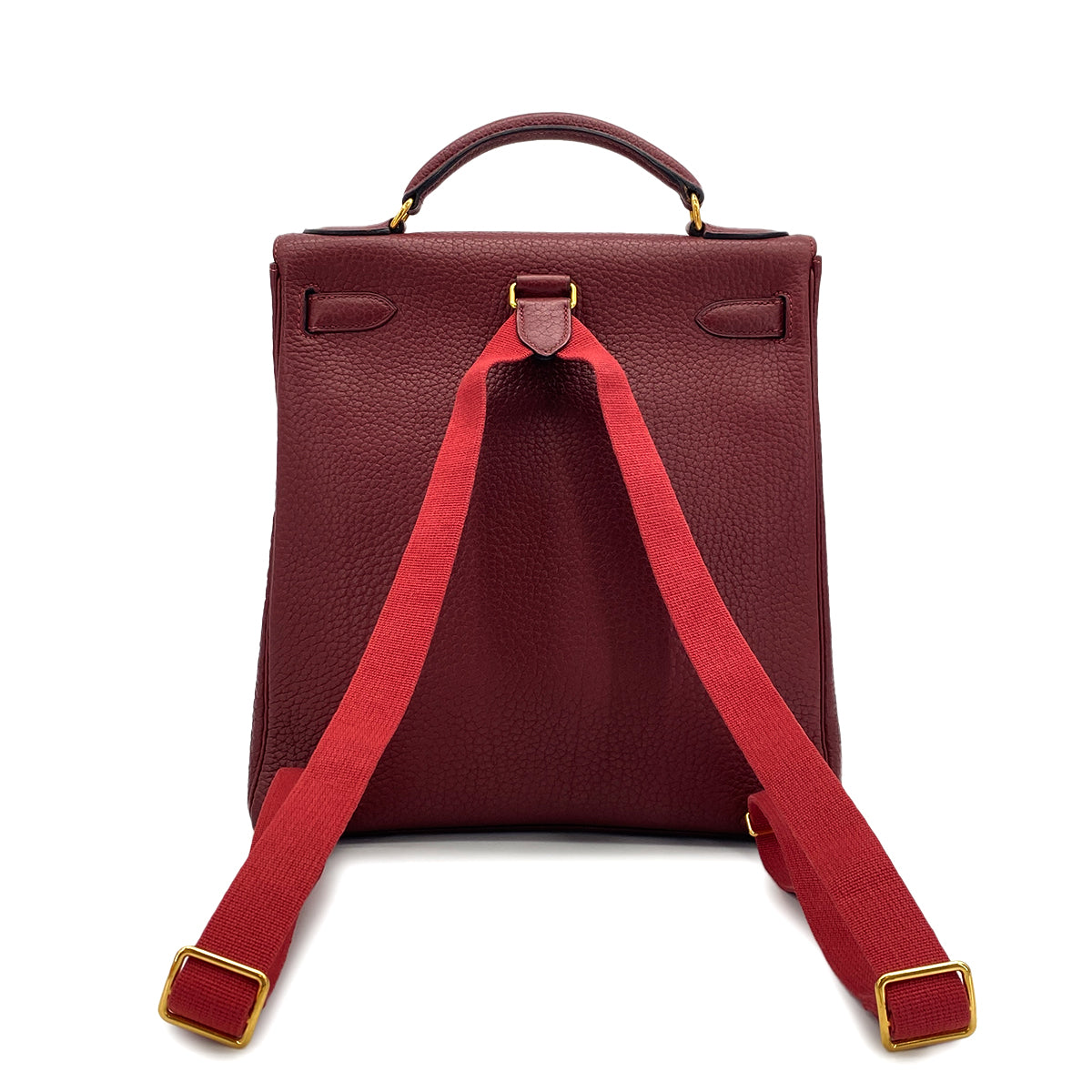 HERMES KELLY ADO GM RETOURNE ROUGE H FJORD BACKPACK 2001 SQUARE E GOLD HARDWARE 90317189