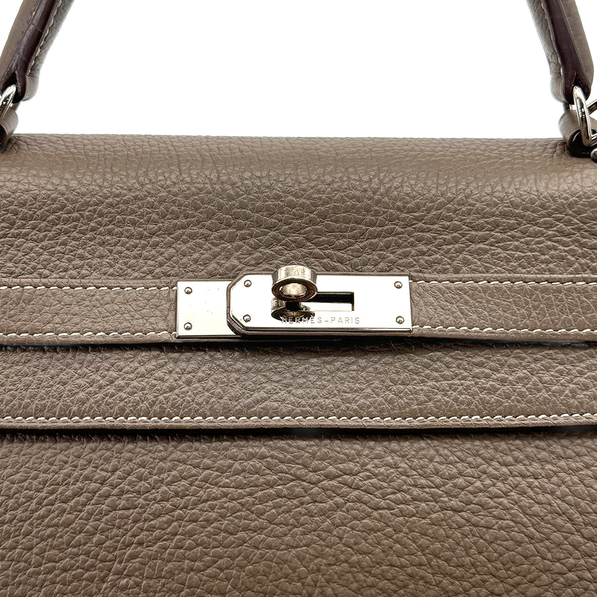 HERMES KELLY AMAZON 32 RETOURNE ETOUPE TOGO HAND SHOULDER BAG 2010 SQUARE N PALLADIUM HARDWARE 90277075