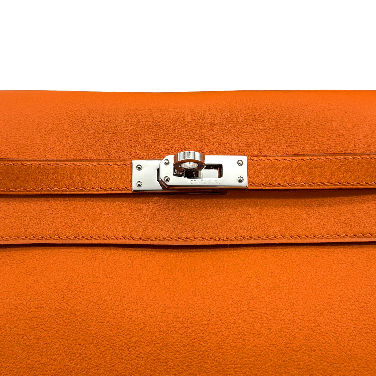 HERMES KELLY DANCE ORANGE VEAU SWIFT SHOULDER BAG 2008 SQUARE L PALLADIUM HARDWARE 90315867