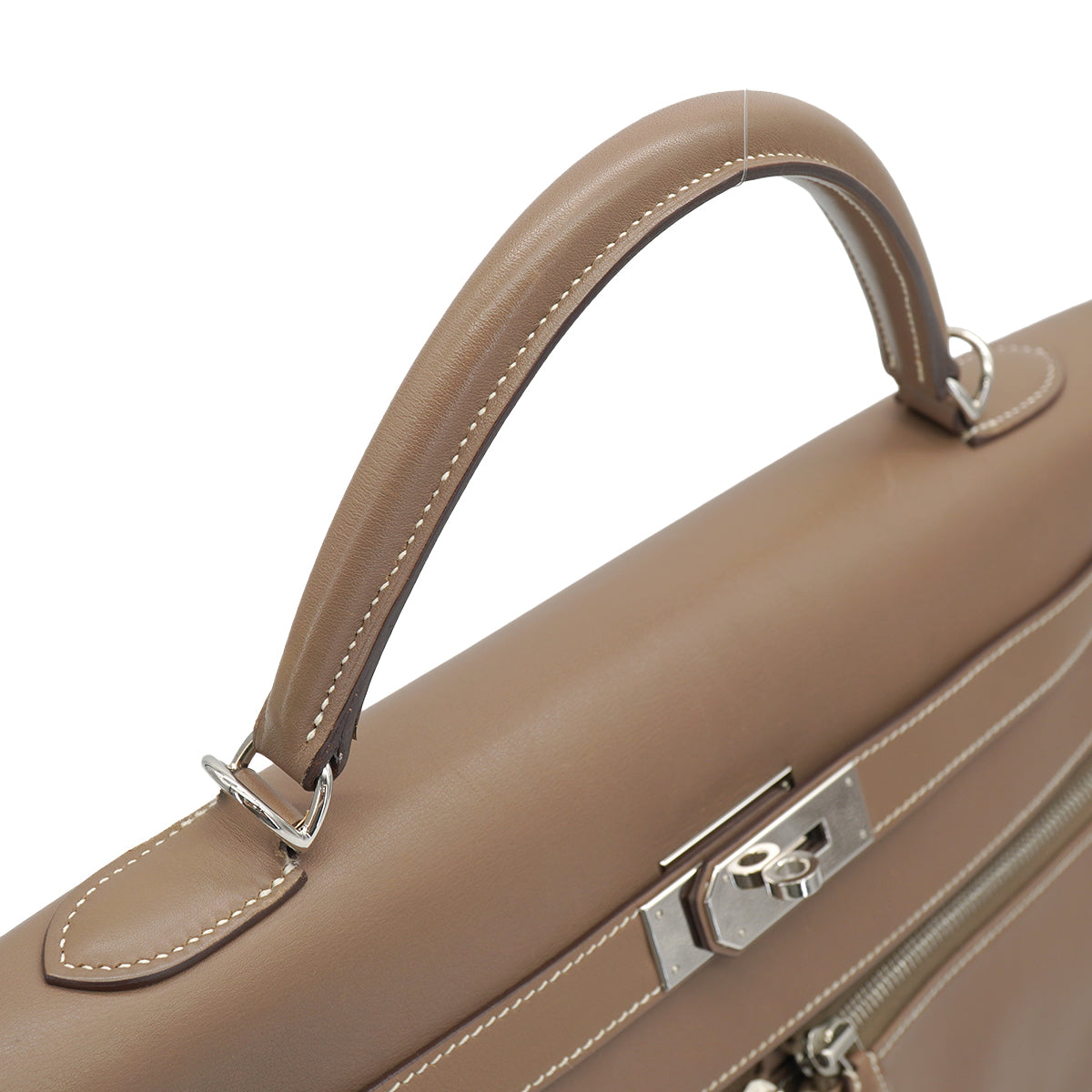 HERMES KELLY LAKIS 40 RETOURNE ETOUPE VEAU SWIFT HAND SHOULDER BAG 2011 SQUARE O PALLADIUM HARDWARE 90331849