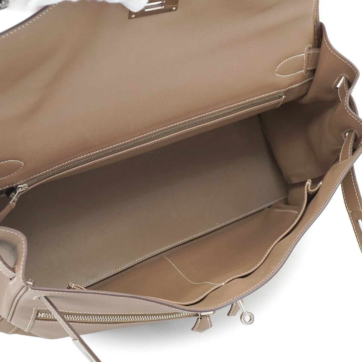 HERMES KELLY LAKIS 40 RETOURNE ETOUPE VEAU SWIFT HAND SHOULDER BAG 2011 SQUARE O PALLADIUM HARDWARE 90331849