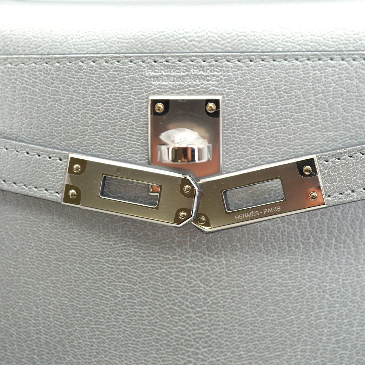 HERMES KELLY MINI 2 ARGENT CHEVRE CHAMKILA HAND SHOULDER BAG 2026 G STAMP PALLADIUM  HARDWARE 90342998