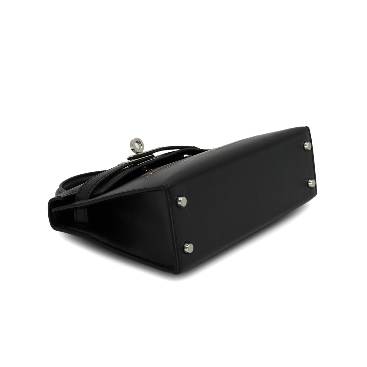 HERMES KELLY MINI 2 CHEVAL DE BOIS BLACK TADELAKT HAND SHOULDER BAG 2024 W STAMP PALLADIUM HARDWARE 90331234