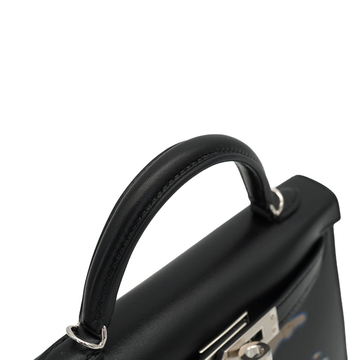 HERMES KELLY MINI 2 CHEVAL DE BOIS BLACK TADELAKT HAND SHOULDER BAG 2024 W STAMP PALLADIUM HARDWARE 90331234