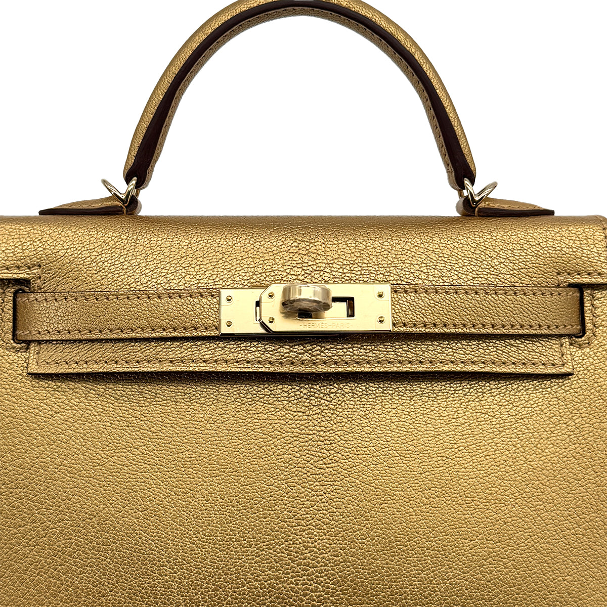 HERMES KELLY MINI 2 NEW DORE CHEVRE CHAMKILA HAND SHOULDER BAG