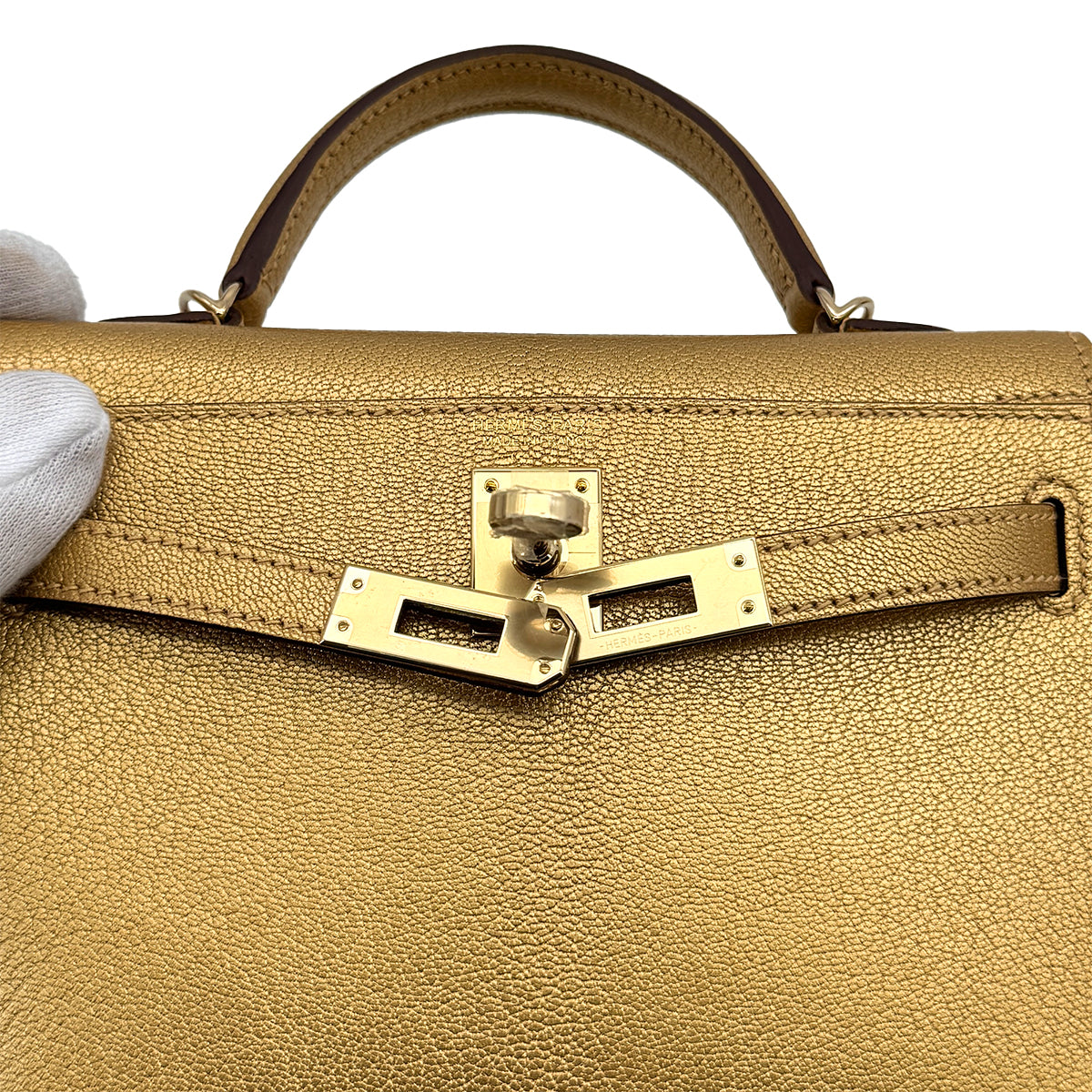 HERMES KELLY MINI 2 NEW DORE CHEVRE CHAMKILA HAND SHOULDER BAG 2025 K STAMP GOLD HARDWARE 90319696
